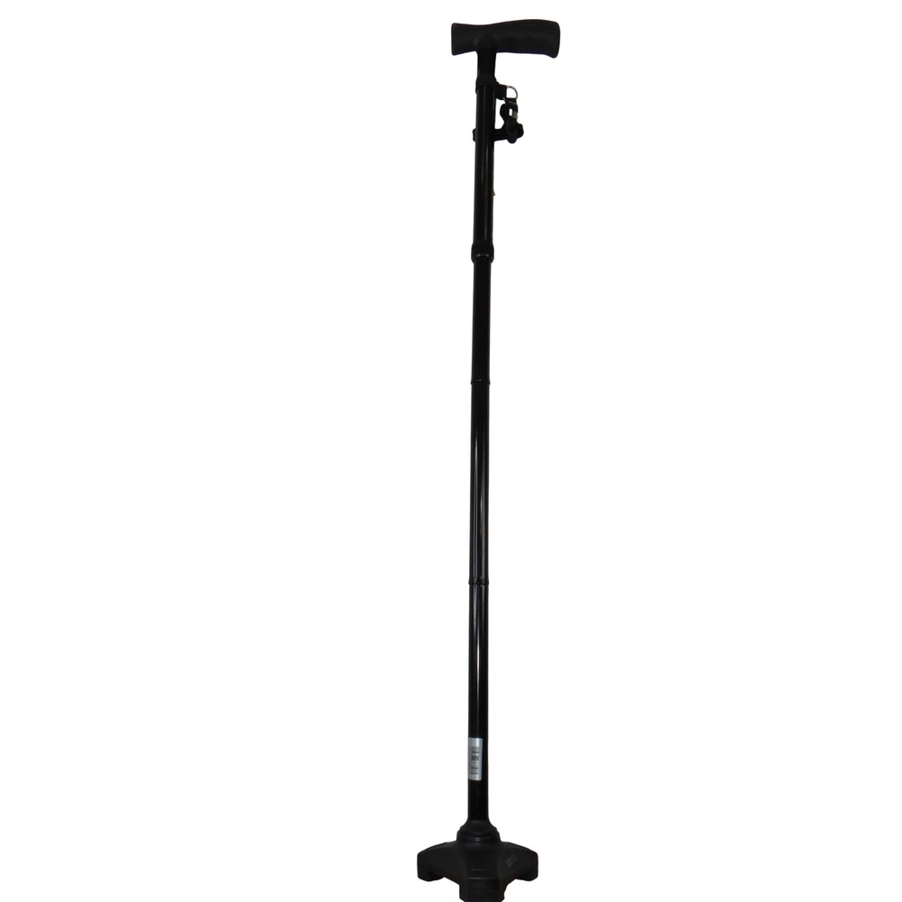 HurryCane Freedom Edition Folding Walking Cane Black Adjustable SteadiGrip Base